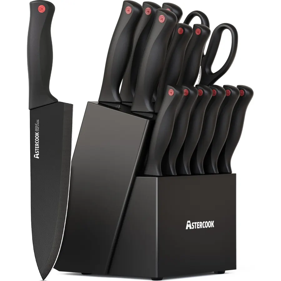 DDF iohEF 16-Piece Knife Set, High-Carbon Stainless Steel, Dishwasher Safe
