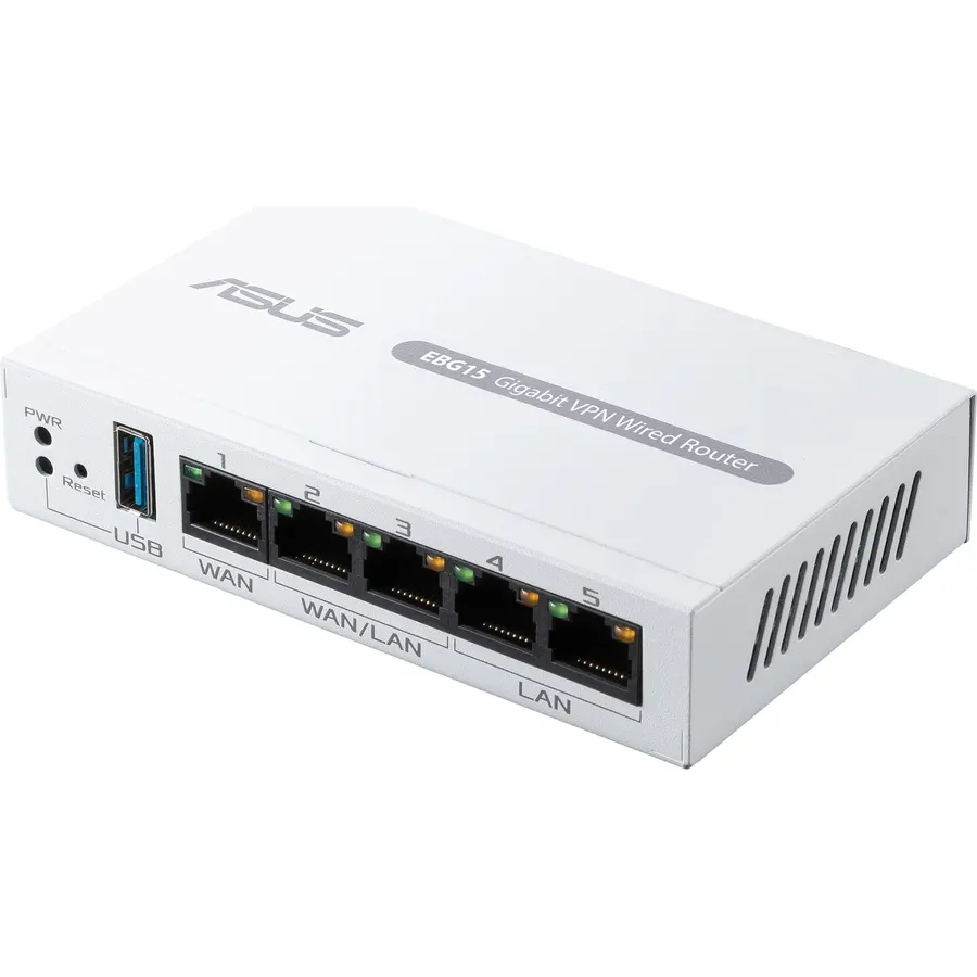 ASUS ExpertWiFi EBG15 Gigabit VPN Wired Router, up to 3 WAN ethernet Ports + 1 USB WAN, IPS Intrusion Prevention, Layer 7 Firewall, Commercial-Grade Network Security, Remote Management with App