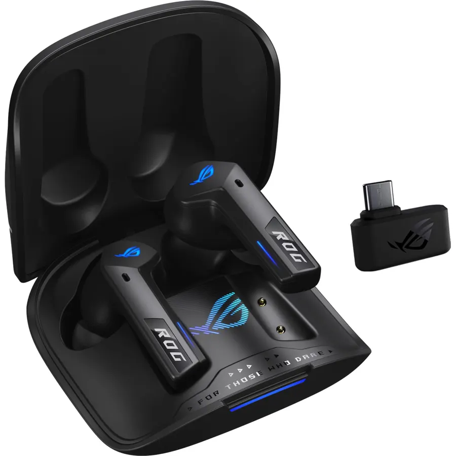 ASUS ROG Cetra True Wireless SpeedNova Gaming Earbuds – Dual-Mode (BT, 2.4GHz), Dirac Opteo, Bone-Conduction AI Mic, Adaptive ANC, 46Hr Battery, for PC, PS5, PS4, Switch, Mobile, ROG Ally/X - Black