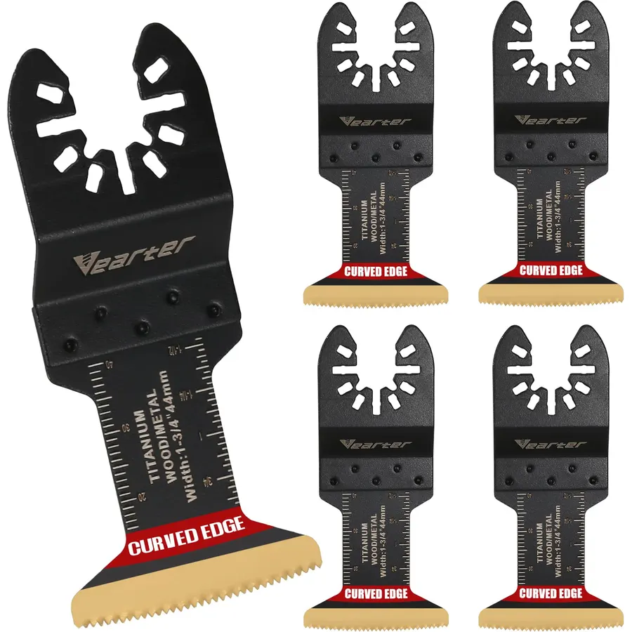 Bi-Metal Titanium Oscillating Tool Blade 5PCS for Soft Metal, Nail