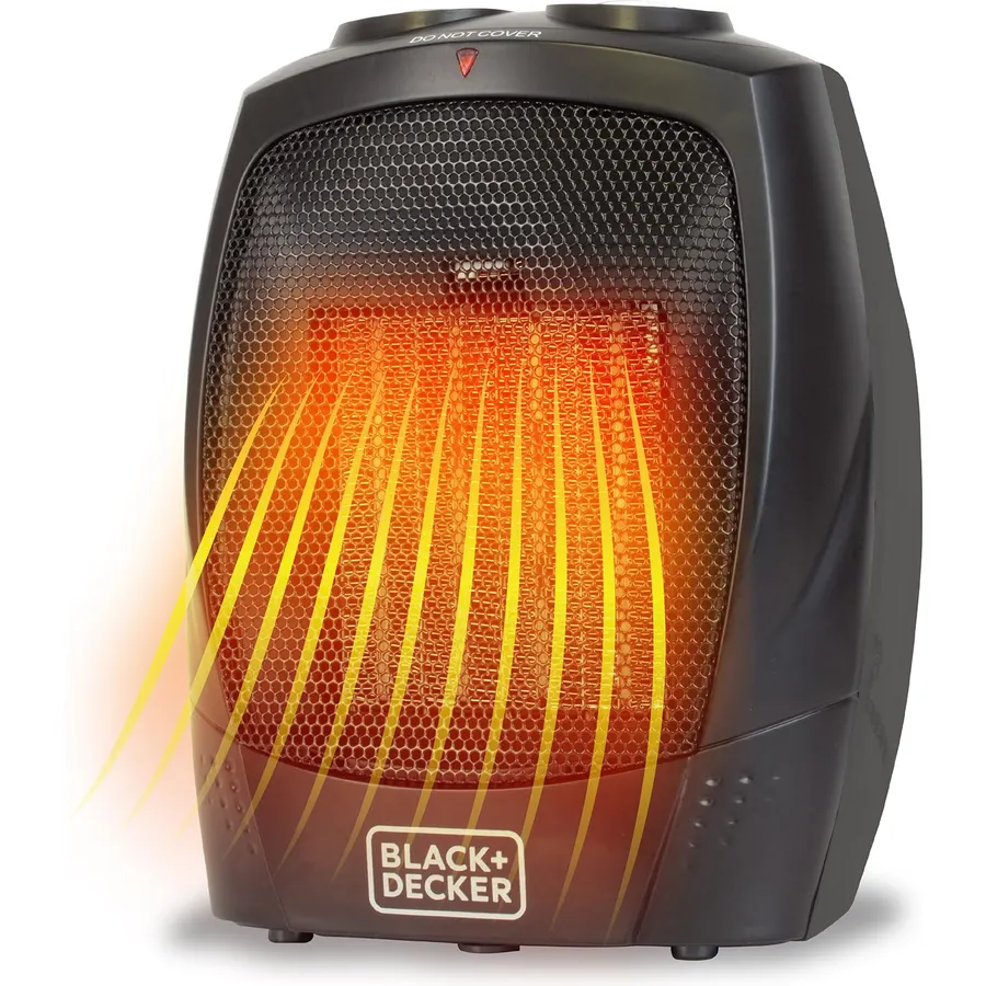 BLACK+DECKER Personal Ceramic Heater, 1500 Watts, BHDC201, Black