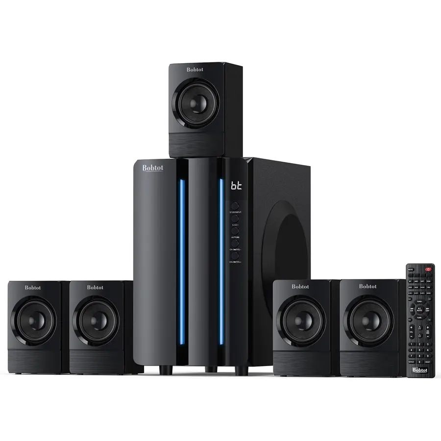 Bobtot Home Theater Surround Sound System for TV, 4" Subwoofer 400W Peak