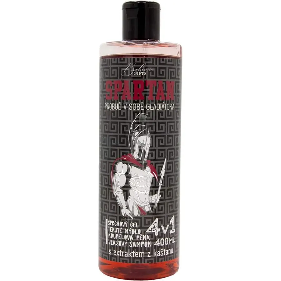 Bohemia Gifts 4-in-1 Shower Gel, Shampoo, Bath Foam & Soap Spartan