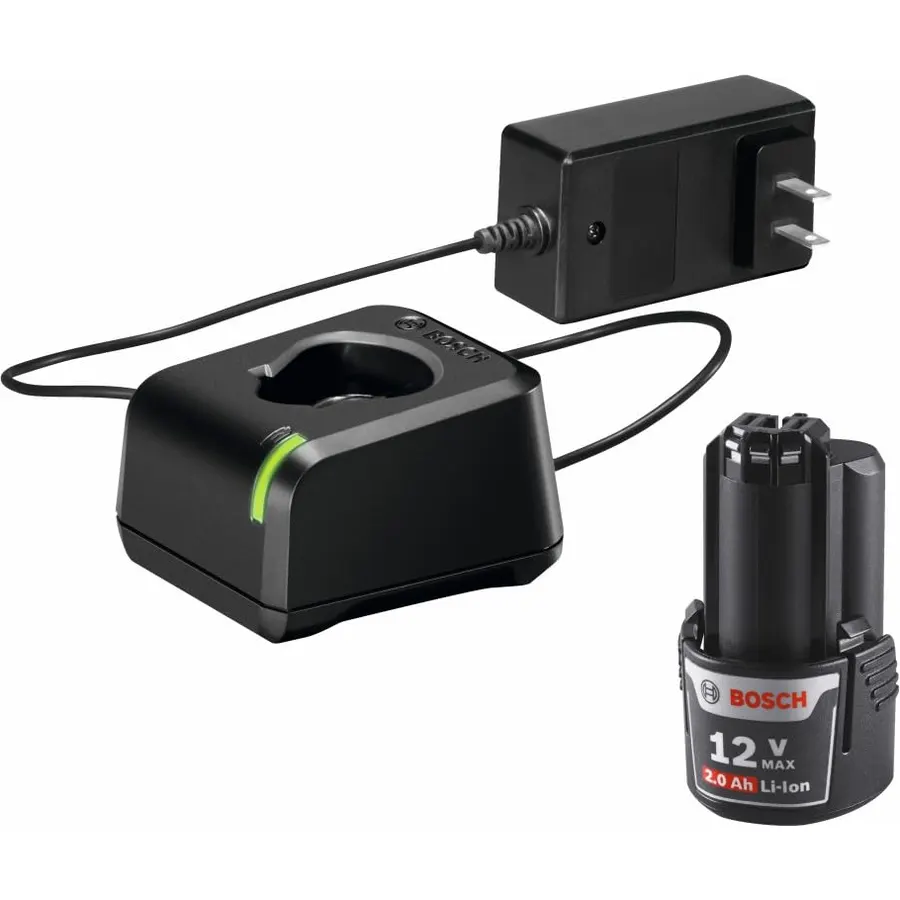 Bosch GAL12V-20 12V Battery Charger and BAT414 12V Li-Ion 2.0Ah Battery