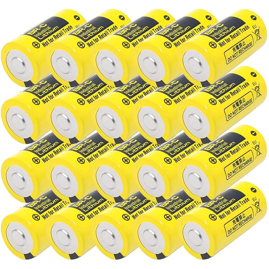 (20 Counts) BR-C Non-Rechargeable Battery for A02B-0120-K106 / A98L-0031-0007 / BR26500, 5000mAh 3.0V
