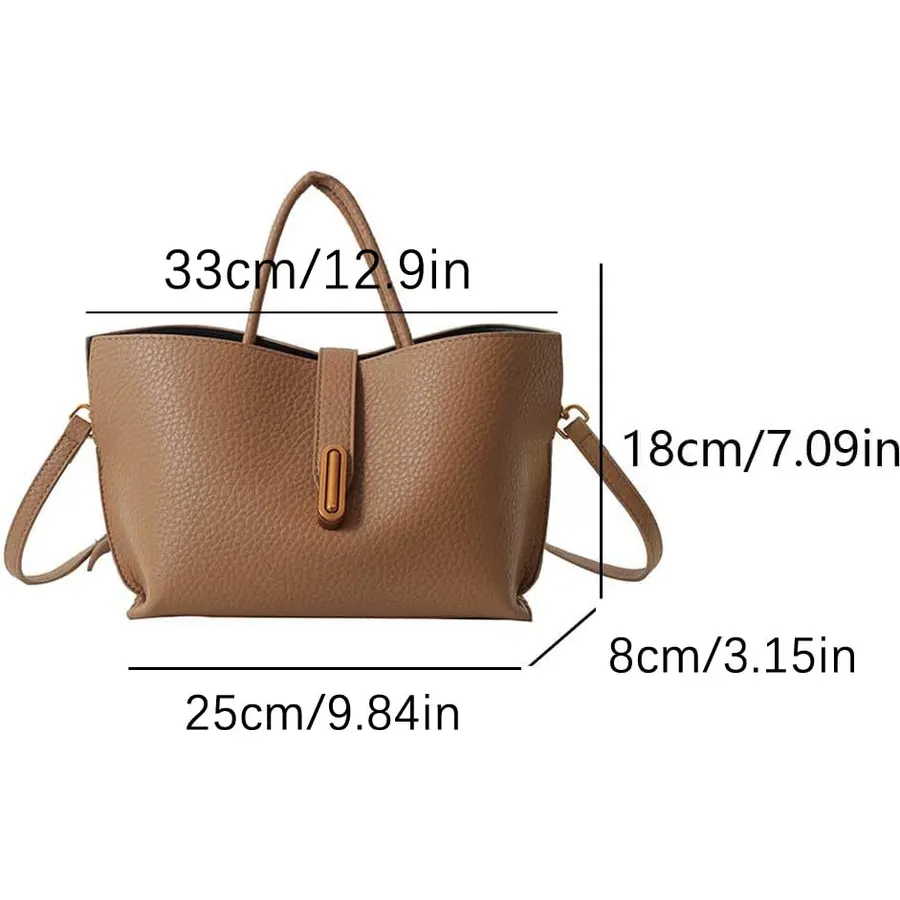 Bucket Bags for Women - Faux Leather Crossbody Bucket Purse Small Handbag Vintage Shoulder Bag with Small Purse