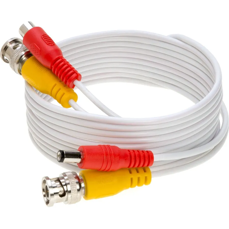 Cables Direct Online 10FT White Premade BNC Video Power Cable Extension Wire for CCTV, Security Camera, DVR, Surveillance System, All in One Plug & Play Cord