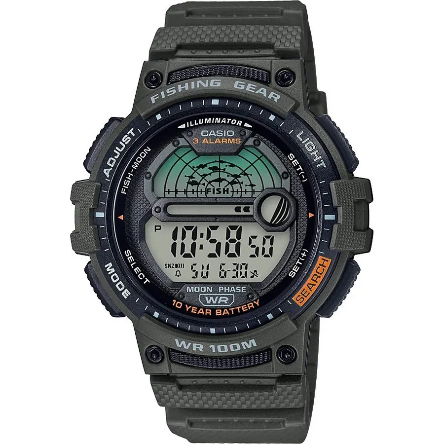 Casio Fishing Timer Quartz Watch with Resin Strap
