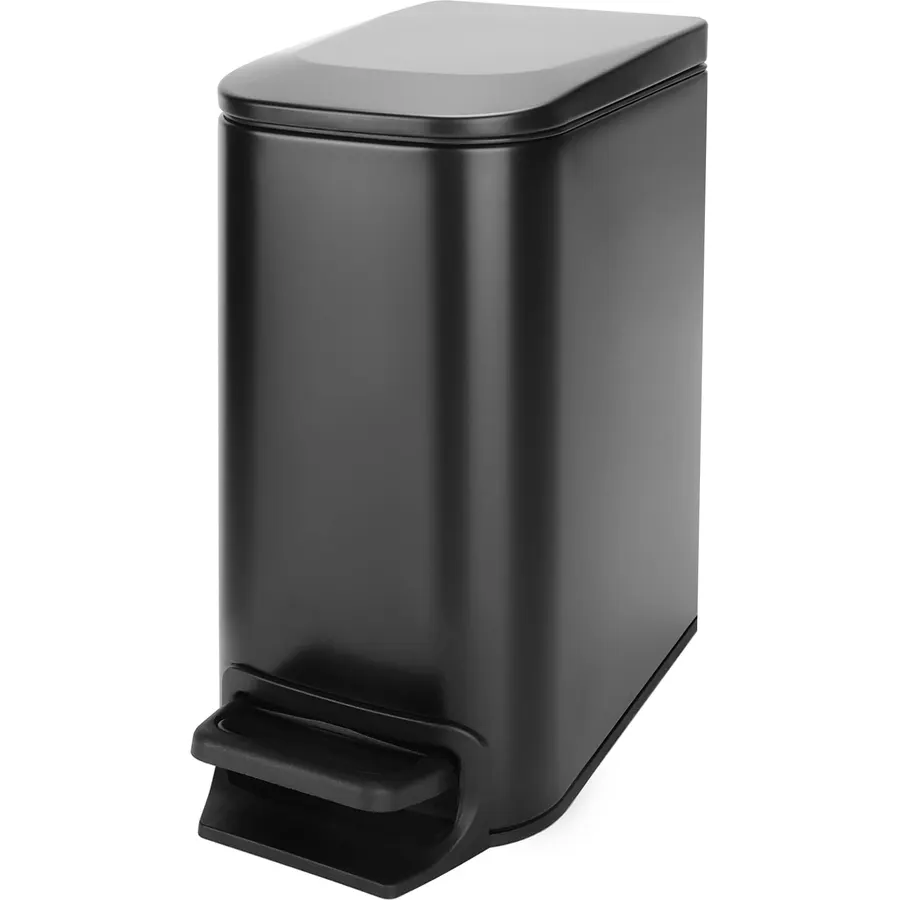 Cesun Small Bathroom Trash Can with Lid, 1.6 Gal, Soft Close, Matte Black