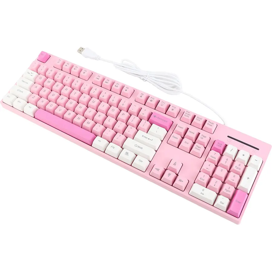 Colorful Wired Gaming Keyboard 104 Keys with LED Backlight 3 Colors for XP 7 8 10 11 for OS X (Type 1)