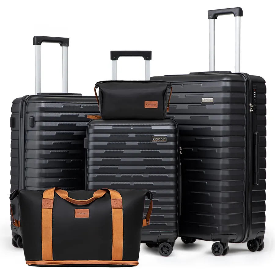 Cosbarn Luggage Sets Hardshell 5 Piece Durable Suitcases with Wheels
