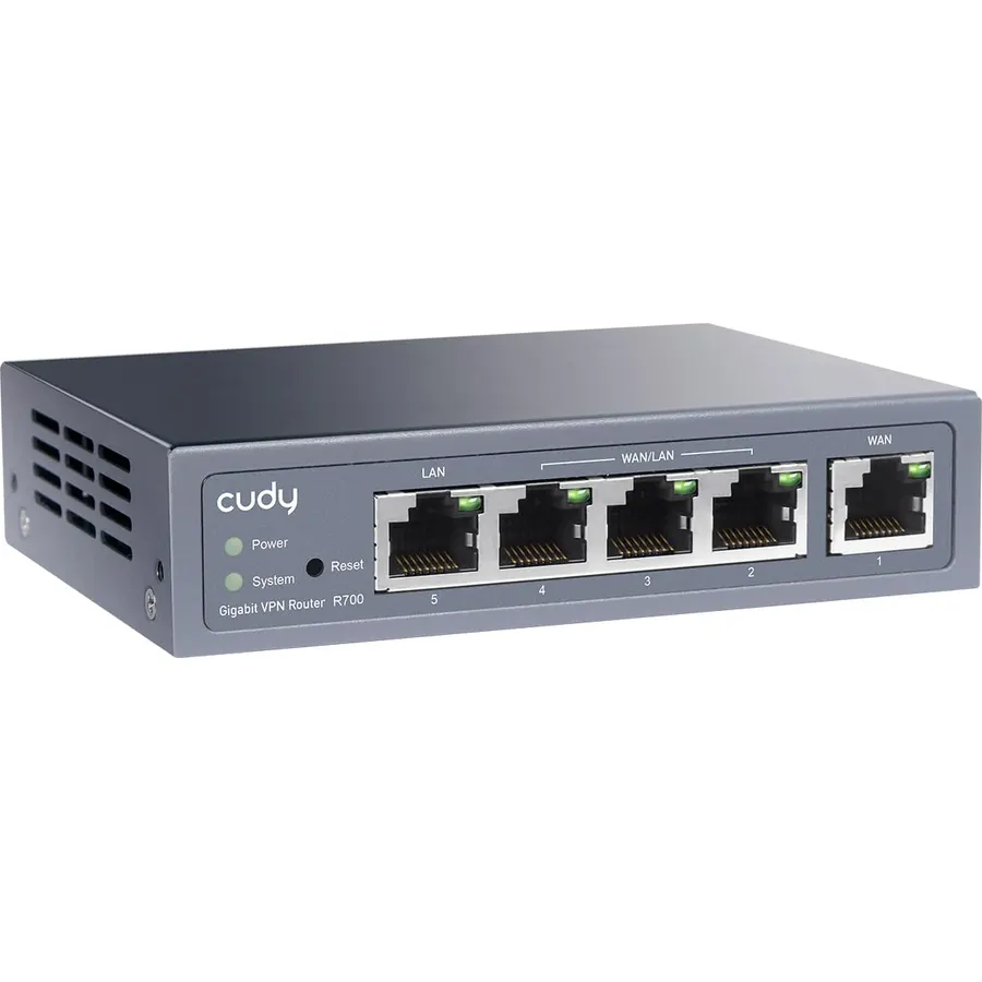 Cudy Gigabit Multi-WAN Router, OpenWRT, Load Balance, 5X GbE, R700