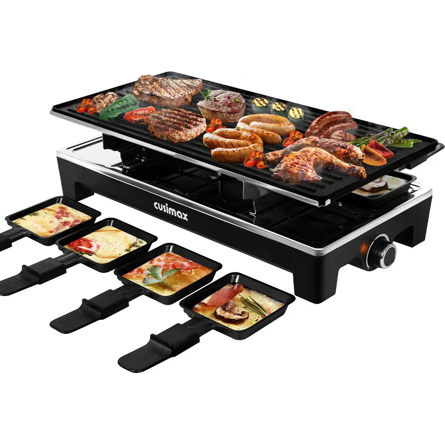 CUSIMAX Raclette Grill Electric Grill Table Portable 2in1 Korean BBQ Grill