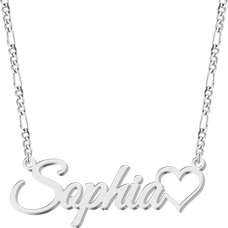Custom Name Necklace - 925 Sterling Silver & 316 Stainless Steel, 14 Fonts & Multi-Language Options, 4 Colors