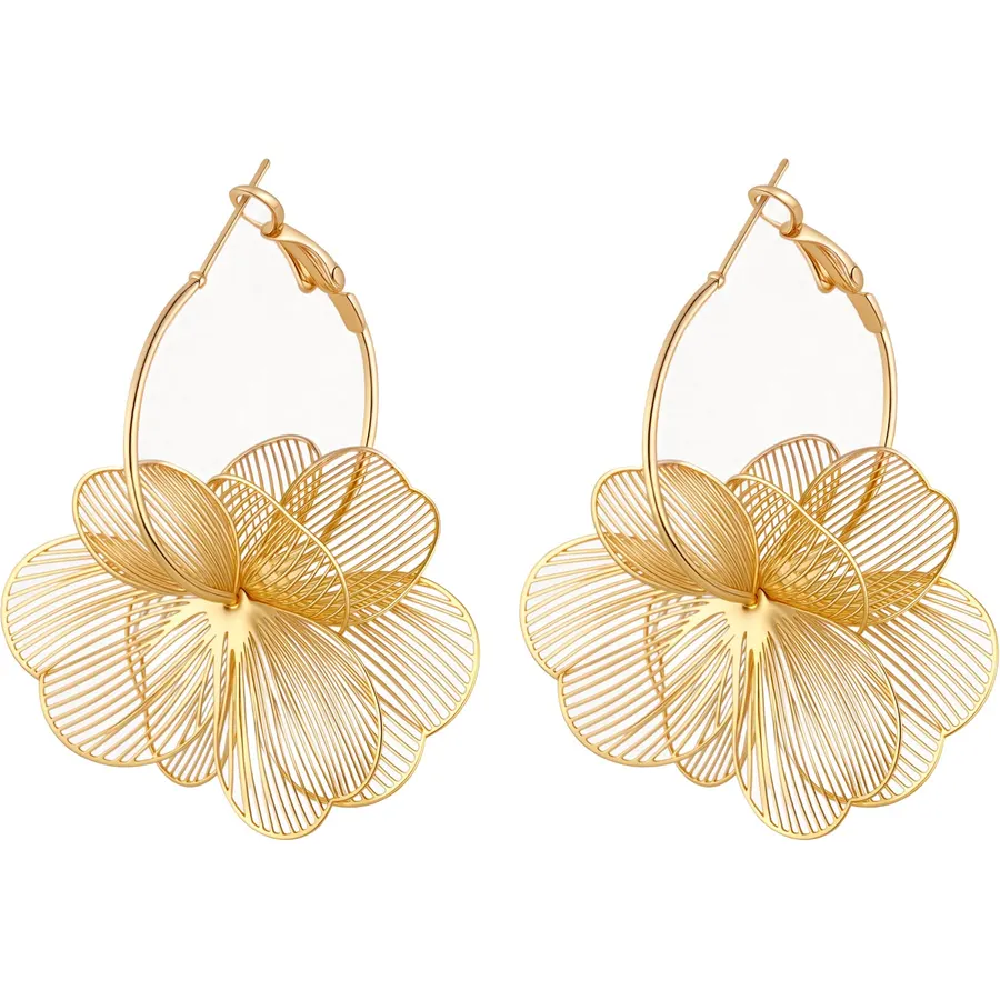 PAVOI 14K Gold Plated Teardrop Statement Drop Dangle Earrings for Women