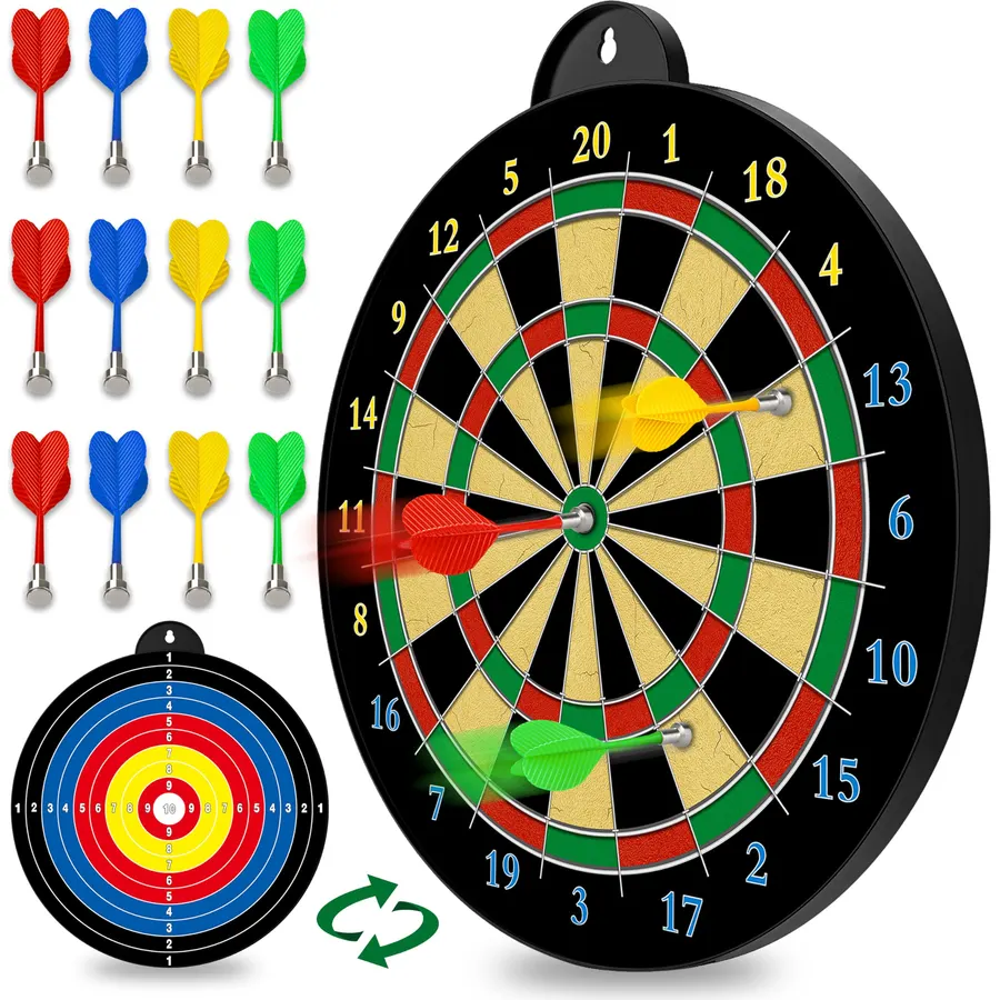Dart Board - 12pcs Magnetic Darts - Excellent Indoor Game and Party Games