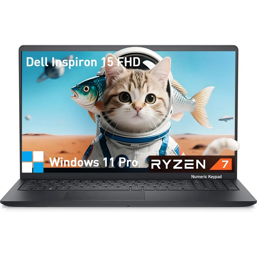 Dell Inspiron 15 3000 Laptop Computer, 15.6" FHD Laptop Notebook PC, AMD Ryzen 7(8-cores), Windows 11 Pro, 32GB RAM 1TB SSD, 10-Key Number Pad