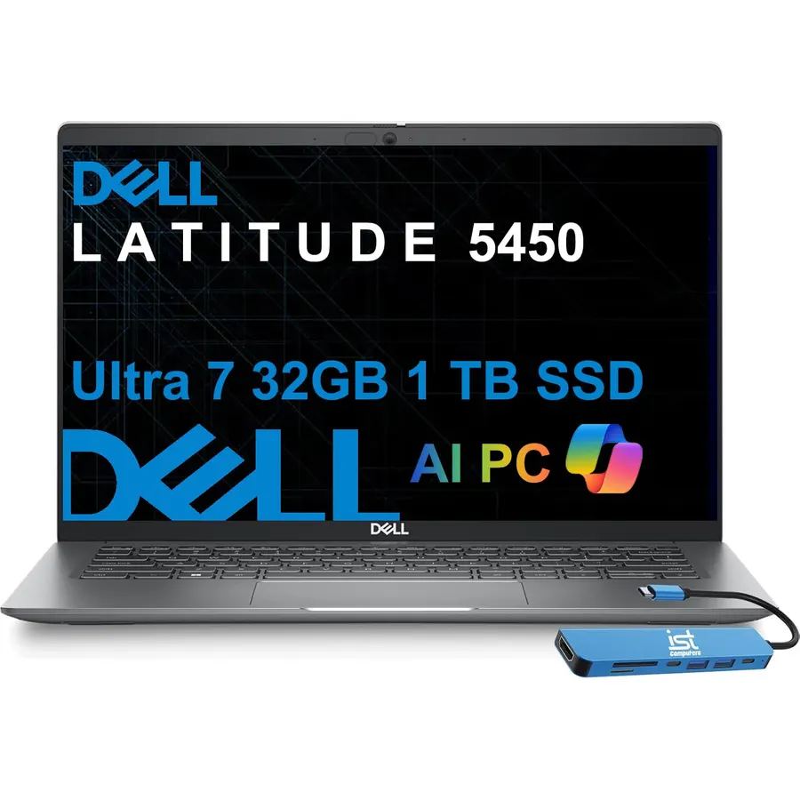 Dell Latitude 5450 Laptop, 14" FHD, Intel Ultra 7 155U, 32GB DDR5, 1TB SSD