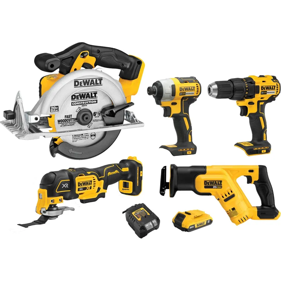 DEWALT 20V MAX Power Tool Combo Kit, 6-Tool Cordless Power Tool Set with Battery and Charger (DCK661D1M1)