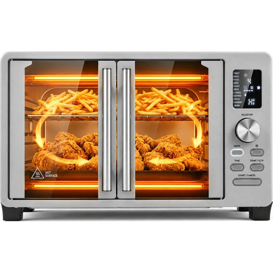 DORTALA 26.4 QT French Door Air Fryer Toaster Oven Combo, 1500W