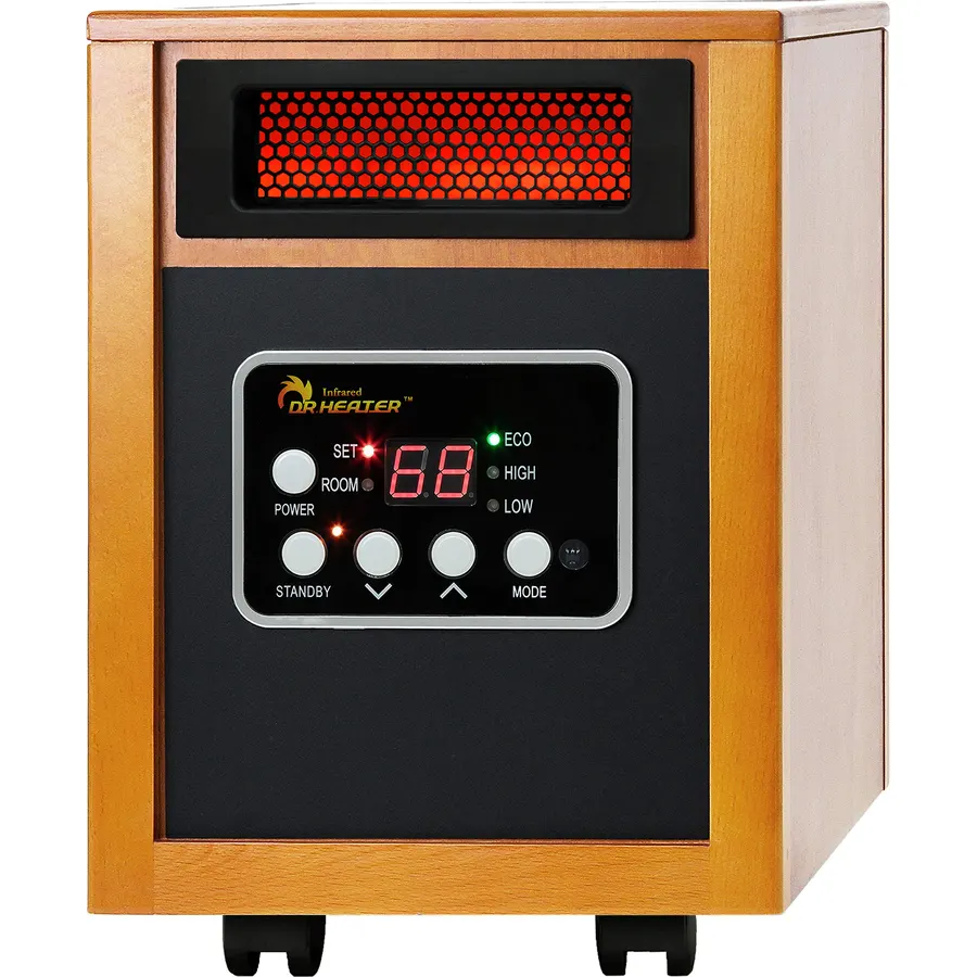 Dr Infrared Heater DR-968 Portable Space Heater, 1500-Watt, Cherry