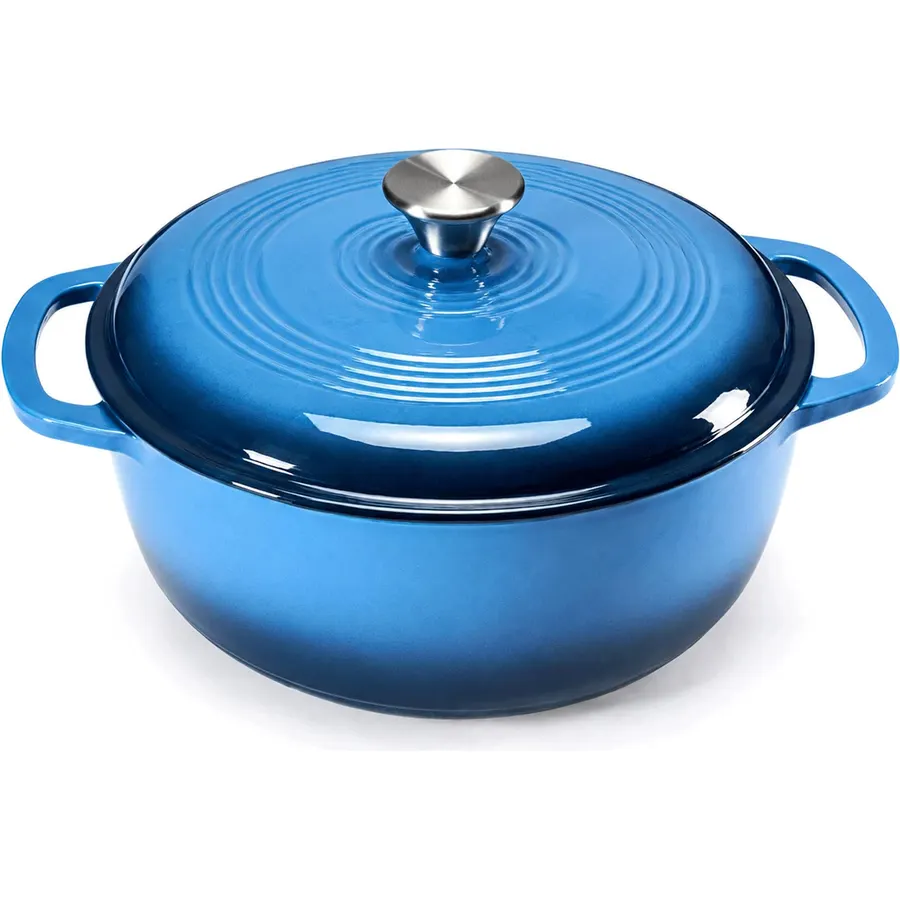 Enameled Cast Iron Dutch Oven for Sourdough Bread Baking | 6 Quart Round Pot with Lid | 10 Inch Ceramic Enamel Thick Coated Cookware with Non Stick Silicone Baking Mat for Cooking | 6 Qt | Sea Salt