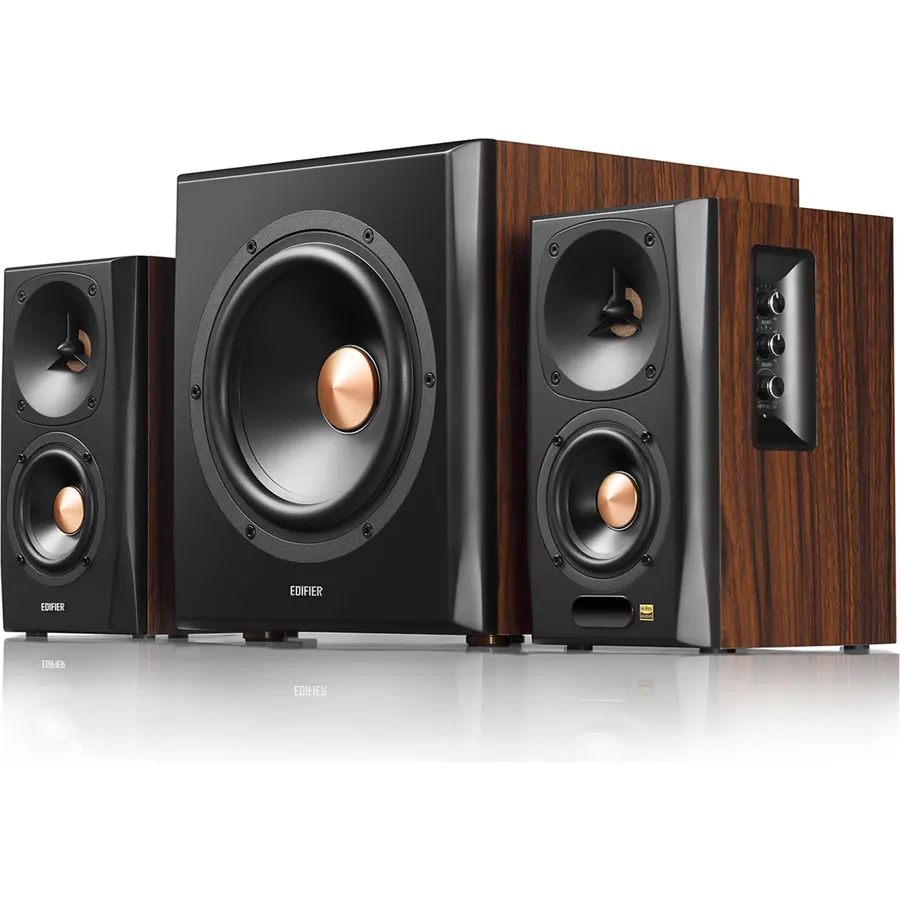 Edifier S360DB Bluetooth Bookshelf Speaker with Subwoofer, Wireless Speakers with 155W RMS Output, Premium 2.1 Audio System for Gaming Rooms, Living Room, and Dens