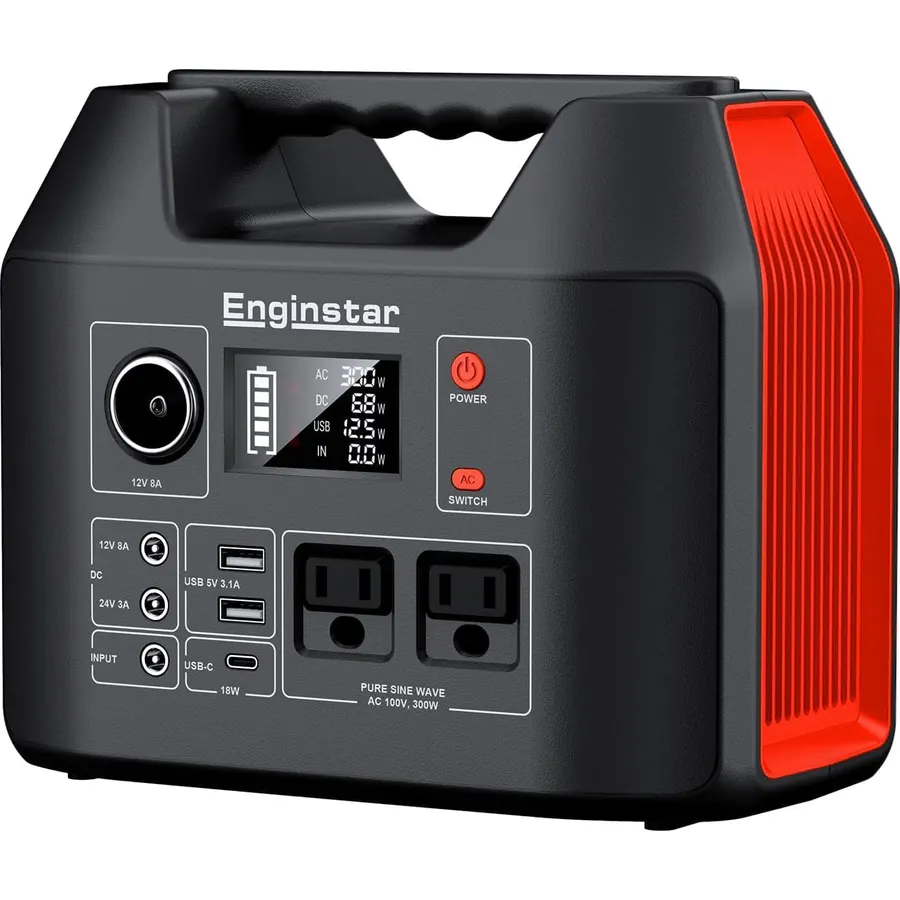 EnginStar Portable Power Station 300W 296Wh Solar Generator