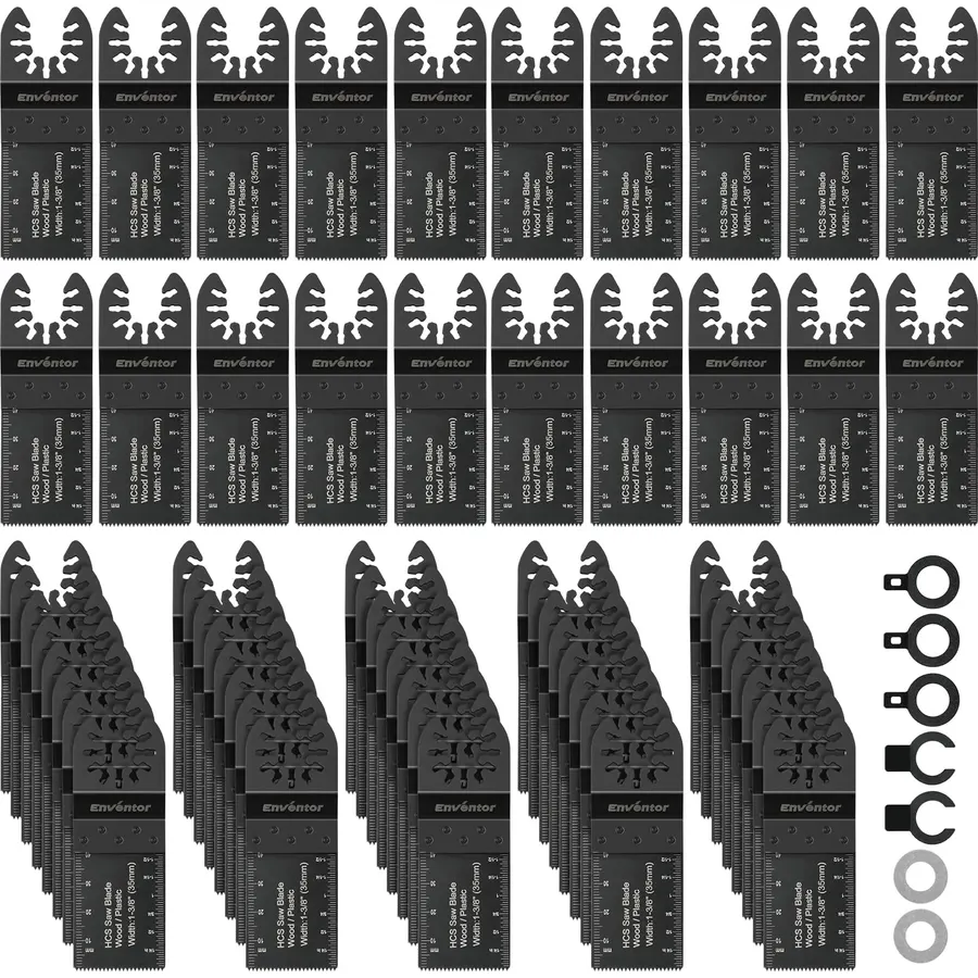 Enventor 67 PCS Oscillating Tool Blade, Universal Multitool Blade Kit, Quick Release Oscillating Saw Accessories Compatible with Enventor 23Q1-3, 86229, 98606, Dewalt, Dremel, Ryobi