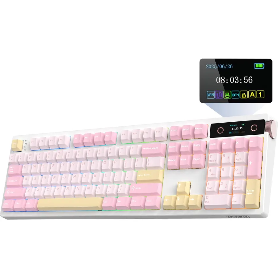 EPOMAKER TH108 PRO Full Size Mechanical Keyboard with Screen & Knob