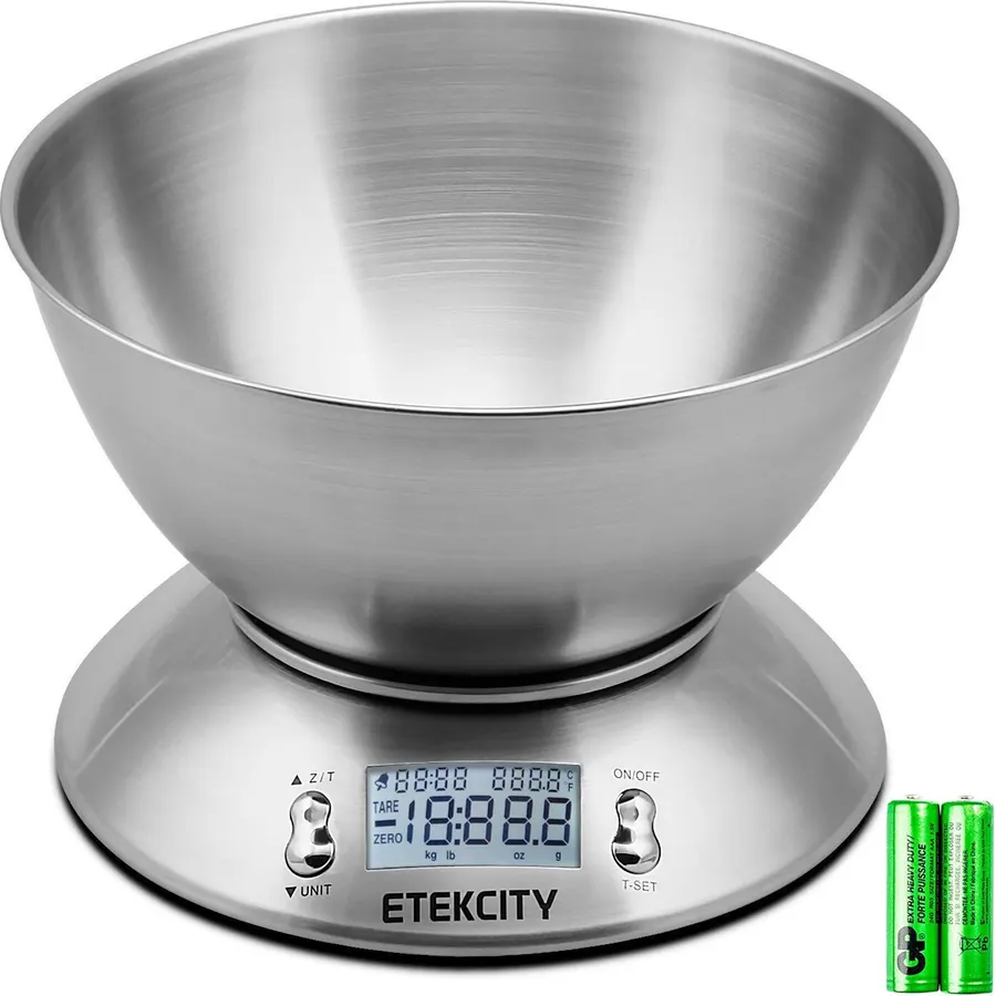 Etekcity Food Scale with Bowl, Timer and Temperature, Grams and Ounces