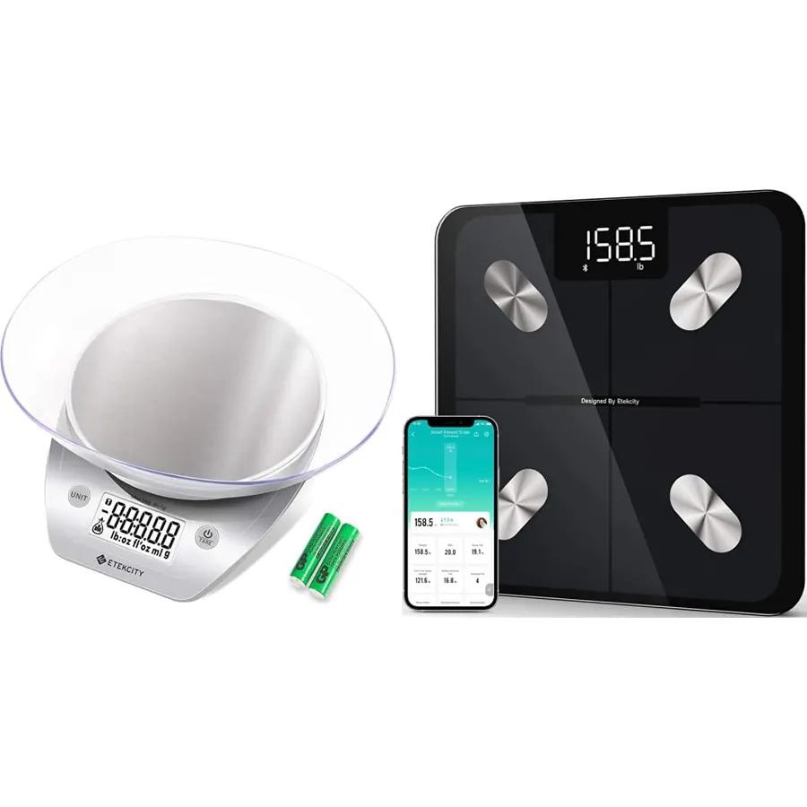 Etekcity Food Scale, 11lb/0.1g and Etekcity Smart Scale Digital Weight and Body Fat