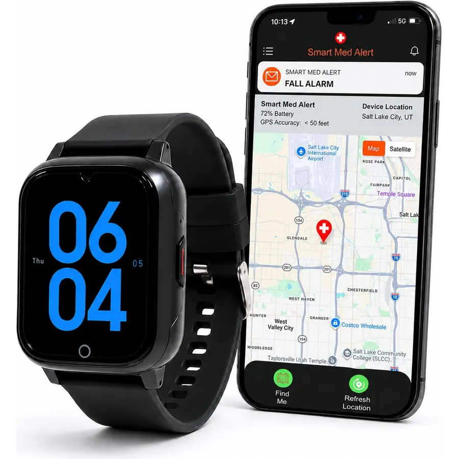 Fall Protection & Emergency 4G Safety Watch - Smart Watch Elderly Alert, Protection & Assistance