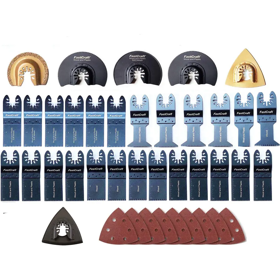 FastCraft New 40pc Wide Assortment Oscillating Saw Blades Top Quality - Fits Most Brands