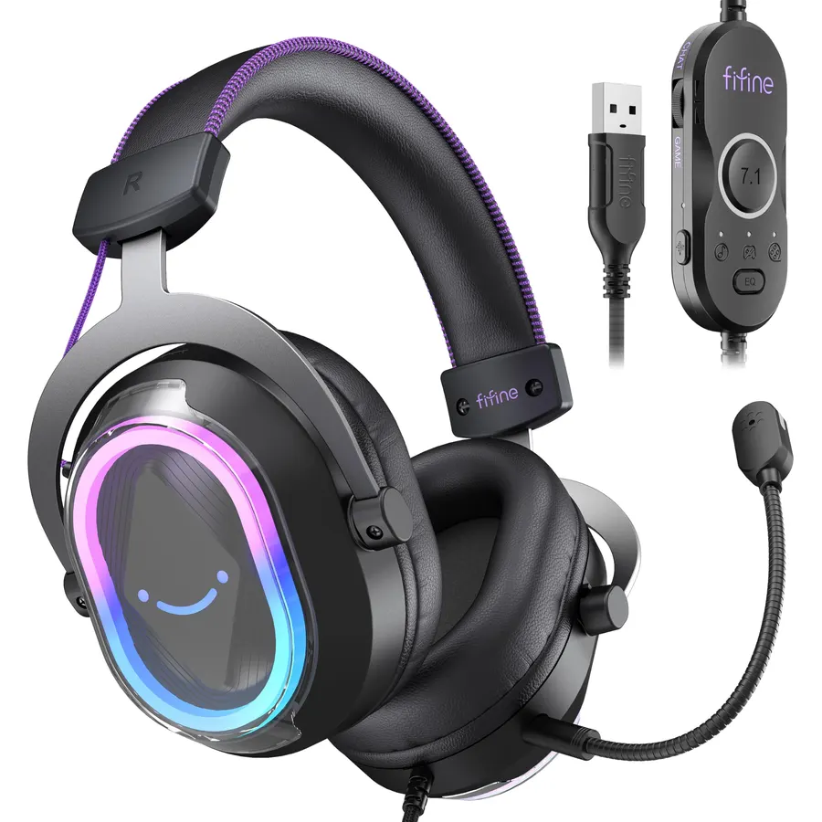 FIFINE H13BP Wired USB Gaming Headset for PC, PS4/5, Mac, Game/Chat Balance