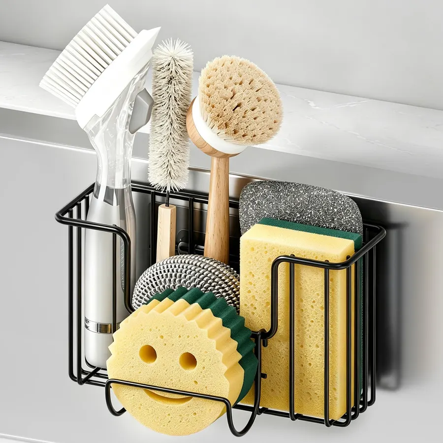 Fikoksol Sponge Holder for Kitchen Inside Sink Hanging with Adhesive Hook