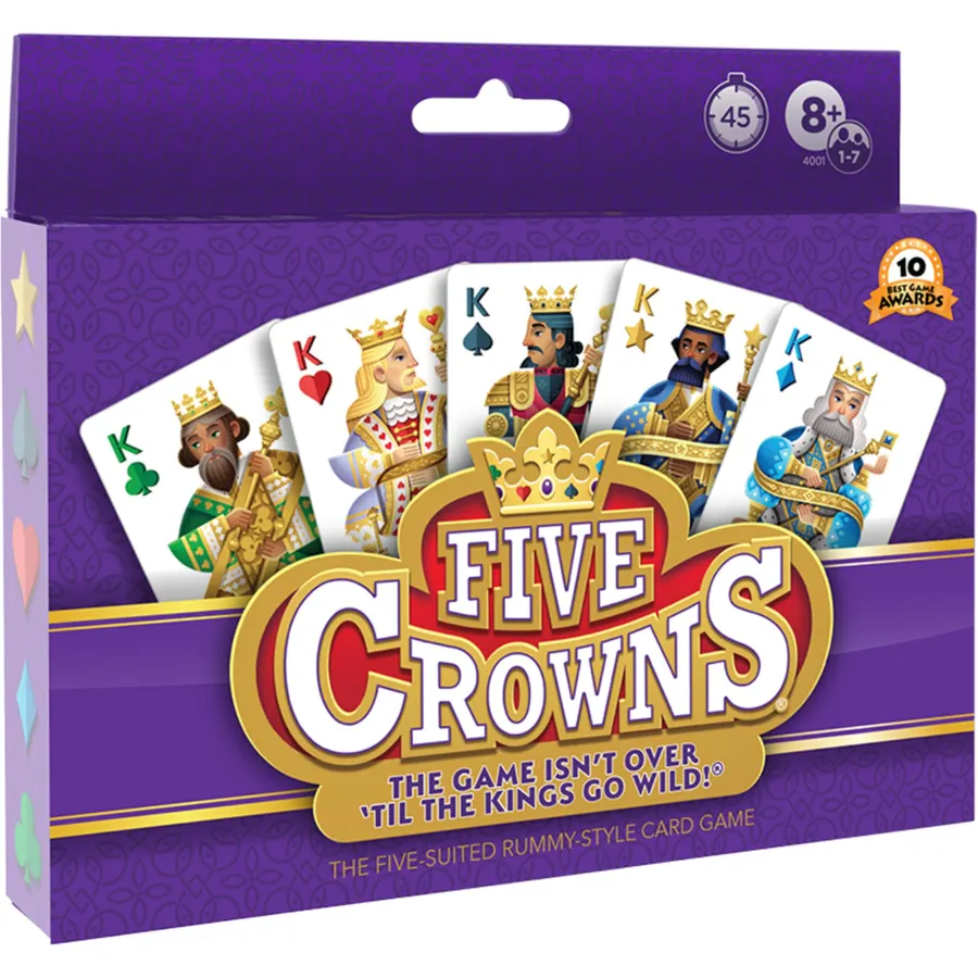 Five Crowns Waterproof Rummy Style Card Game for Kids, Family Game Night