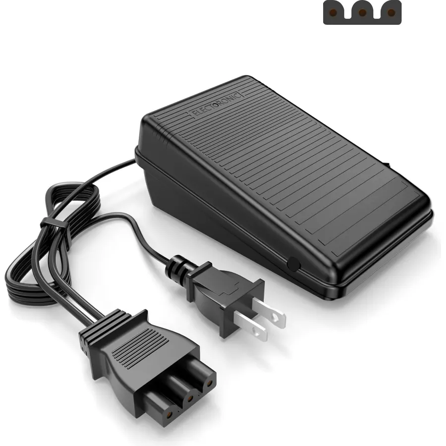 Foot Pedal Power Cord Replacement for Singer Sewing Machine, D Shape Plug Compatible with Singer 4452 4432 4423 4411 5554 5532 5523 5511 m1150 m1500 m2100(359102-001)