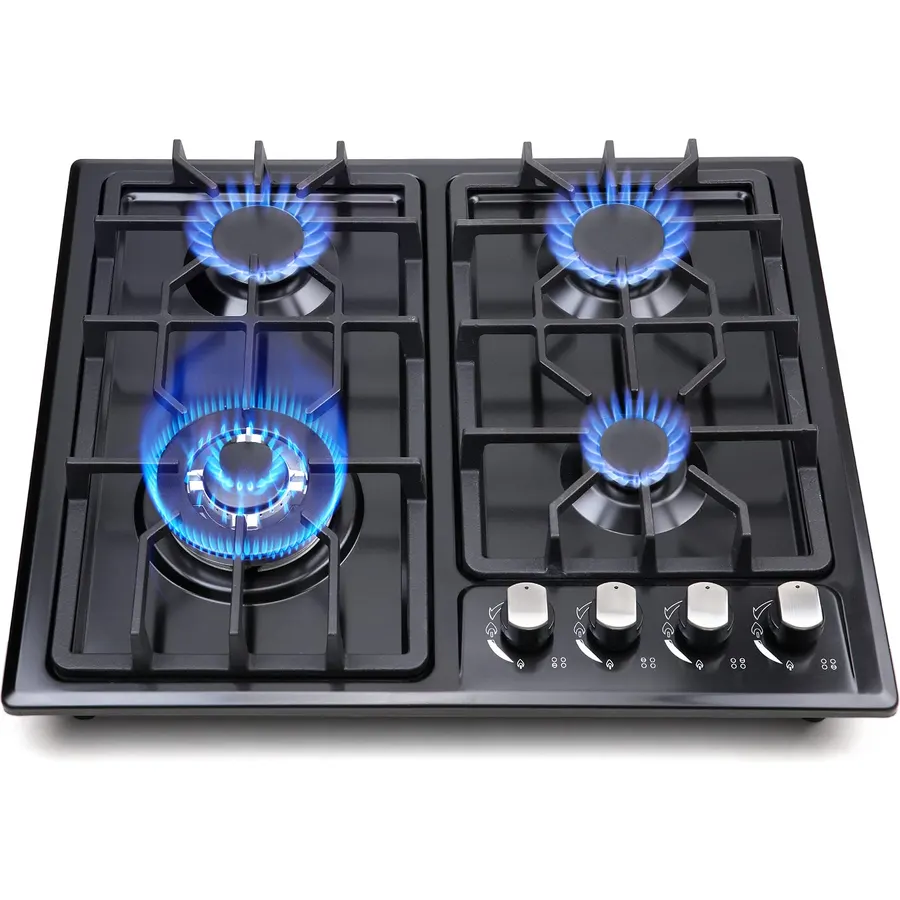 24″x20″ Built in Gas Cooktop 4 Burners Stainless Steel Stove with NG/LPG Conversion Kit Thermocouple Protection and Easy to Clean (20Wx24L)