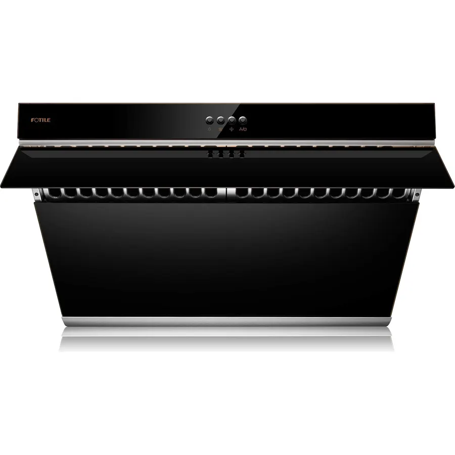 FOTILE JQG7522 30" Range Hood Unique Side-Draft Design for Under Cabinet or Wall Mount Modern Kitchen Vent Hood Powerful Motor LED Lights Mechanical Buttons (2. Onyx Black)