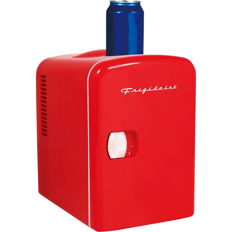 Frigidaire Mini Portable Compact Personal Cooler Fridge, 4 Liter Capacity Chills Six 12 oz Cans, 100% Freon-Free & Eco Friendly, Includes Plugs for Home Outlet - AZURE, BUILT IN BLUETOOTH SPEAKER