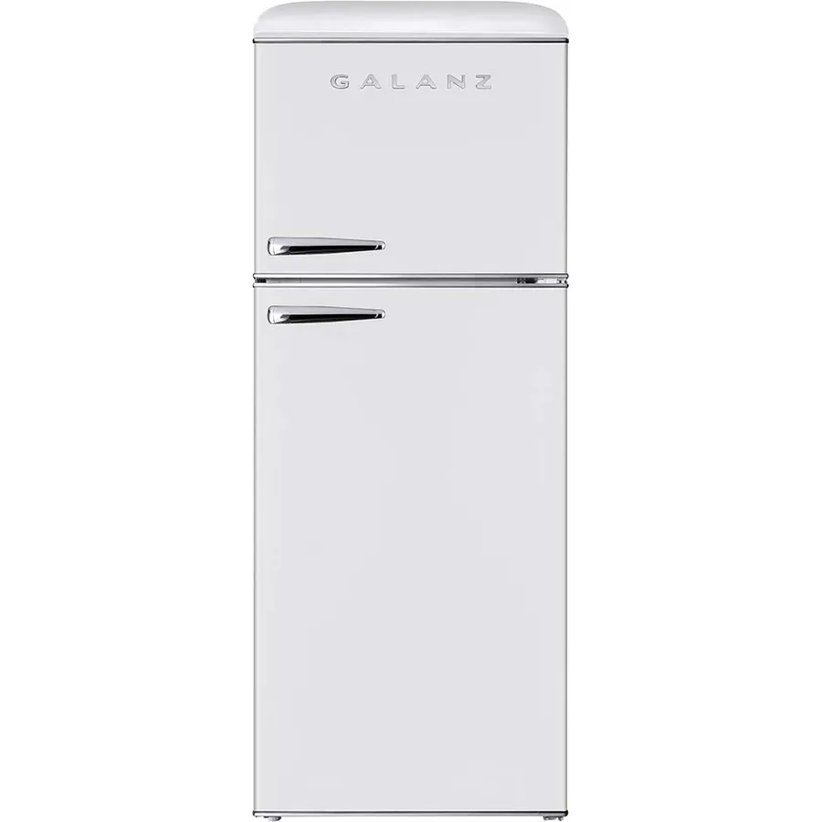 Galanz GLR10TBEEFR Retro Refrigerator with Top Freezer Frost Free, Dual Door Fridge, Adjustable Electrical Thermostat Control, 10 cu ft White