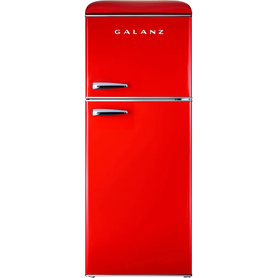Galanz GLR46TRDER Retro Compact Refrigerator with Freezer Mini Fridge with Dual Door, Adjustable Mechanical Thermostat, 4.6 Cu Ft, Red