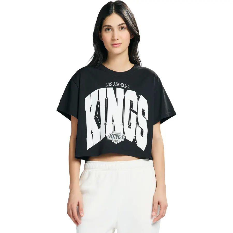 Game 7 NHL Womens Game 7 X NHL Officially Licensed Women’s Cropped Short Sleeve Team Color 3D Puff Print Crewneck T-Shirt