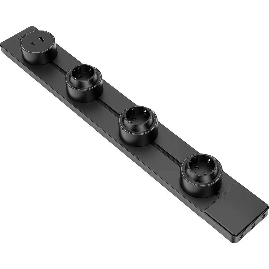 Garosa Power Track Socket 60cm, 3 AC Outlets with USB C Charging Station