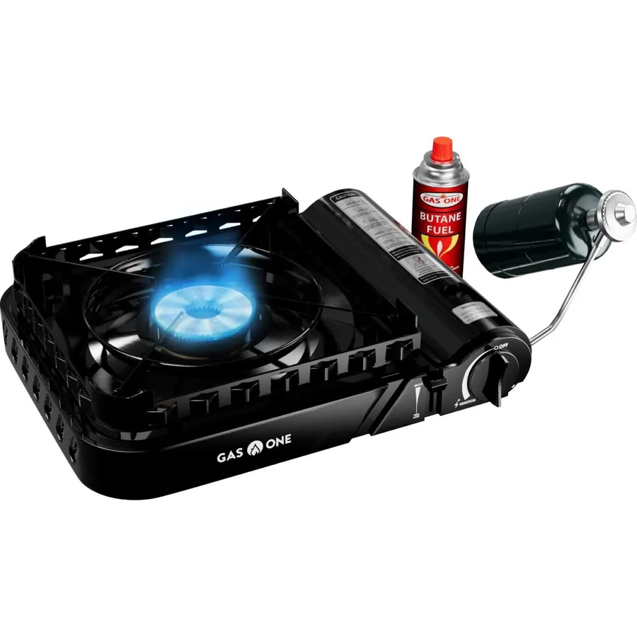 GasOne 15,000 BTU Propane or Butane Stove Dual Fuel Stove Portable Camping Stove - Patented - with Carrying Case Great for Emergency Preparedness Kit