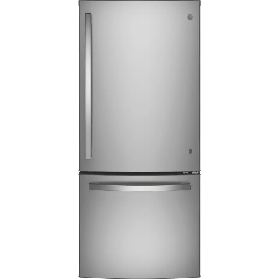 GE 21.0 cu. ft. Bottom Freezer Refrigerator in Fingerprint Resistant Stainless Steel, Standard Depth
