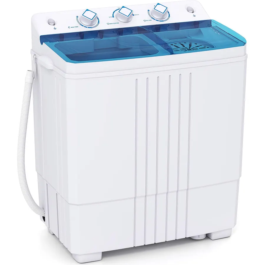 Giantex Washing Machine, 20Lbs Capacity, Washer and Spinner Combo, Portable Compact Twin Tub 12Lbs Washing and 8Lbs Spinning, Inlet and Drain Hose, Laundry Washer for Apartment RV Dorm