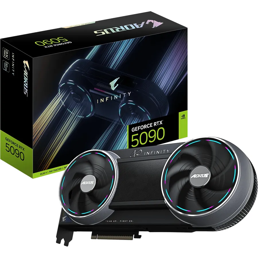 Gigabyte AORUS GeForce RTX 5090 Infinity 32G Graphics Card - 32GB GDDR7, 512bit, PCI-E 5.0, 2730MHz Core Clock, 3 x DP 2.1b, 1 x HDMI 2.1b, DLSS 4, GV-N5090AORUS IF-32GD