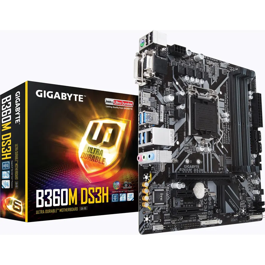 GIGABYTE B360M DS3H (LGA1151/Intel/Micro ATX/USB 3.1 Gen 1 (USB3.0) Type A/DDR4/Motherboard)
